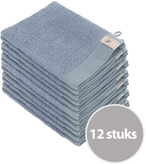 Walra Soft Cotton Washandjes 15 x 21 550gram Blue - 12 stuks Blauw - 16x21 cm