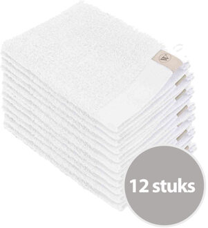 Walra Soft Cotton Washandjes 15 x 21 550gram Wit - 12 stuks - 16x21 cm