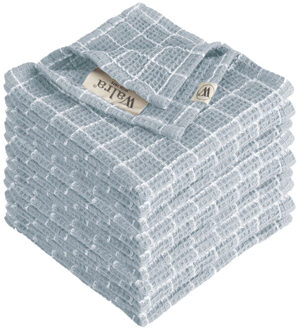 Walra Vaatdoek Dry with Cubes Jeans Blauw - 9 stuks - 30x30 cm