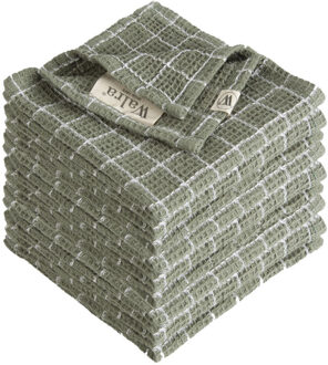 Walra Vaatdoek Dry with Cubes Legergroen - 9 stuks - 30x30 cm