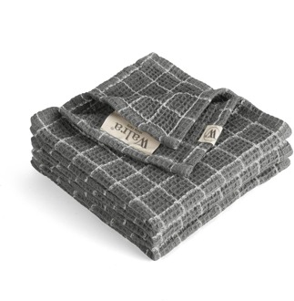 Walra Vaatdoek Dry with Cubes Off Black - 3 stuks - 30x30 cm