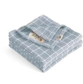 Walra Vaatdoekjes Cubes Jeans Blauw 30 X 30 Cm - 3 Stuks Wit