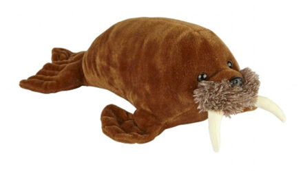Walrus pluche knuffeldier - 40 cm - bruin - extra groot