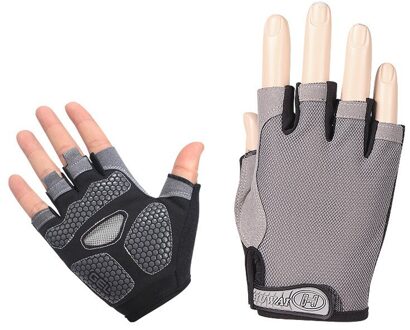 Wanayou Vrouwen Halve Vinger Sport Handschoenen, Anti-Slip Demping Outdoor Dunne Gewichtheffen Handschoenen, body Building Training Handschoenen grijs