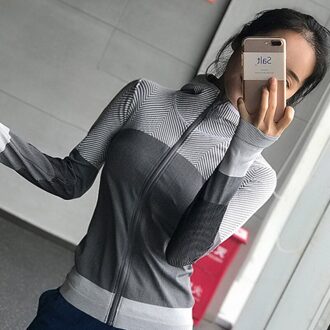Wanayou Vrouwen Hooded Running Jacket, Lange Mouw Sweatshirt Yoga Sport Jas, Snel Droog Fitness Gym Sportkleding Vrouwelijke Sweatshirt Grijs / S