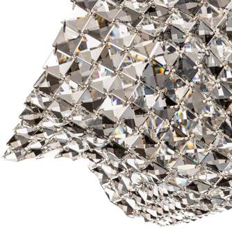 Wand- en plafondlamp Saten, kristal, 41 cm transparant, rookkleurig, chroom