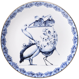 Wandbord Redmer Hoekstra Pelikaan 27.5 cm Wit