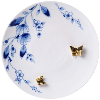wandbord Vlindergoud 20 cm Delftsblauw