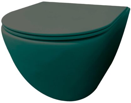 Wandcloset Best Design Morrano Rimfree Blinde Bevestiging incl Zitting Mat Groen