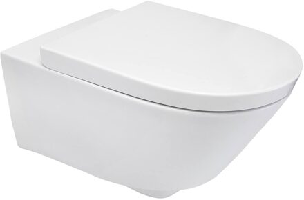 Wandcloset Met Zitting Wit Totec Bril Aqua Splash