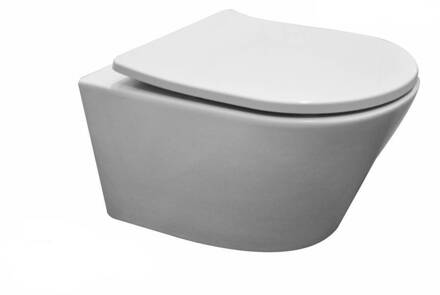 Wandcloset Vesta Diepspoel Rimless Mat Wit Aqua Splash