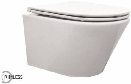 Wandcloset Vesta Junior Diepspoel Rimfree Wit Aqua Splash