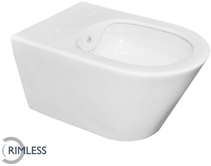 Wandcloset Wiesbaden Luxe Rimless 53 cm Inclusief Bidet-functie Wit