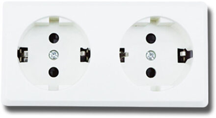 Wandcontactdoos - Aigi Kuta - Opbouw - 2-voudig - Randaarde - Wit