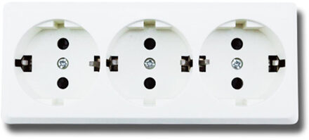 Wandcontactdoos - Aigi Kuta - Opbouw - 3-voudig - Randaarde - Wit