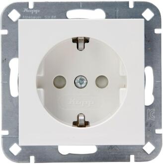 Wandcontactdoos met randaarde Kopp 940029008 1-voudig Inzetstuk HK 07 Zuiver wit