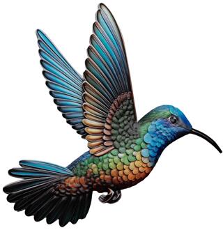 Wanddeco Kolibrie metaal 39x39,5cm multi