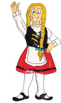 Wanddecoratie Oktoberfest bierfeest thema Heidi 60 cm Multi