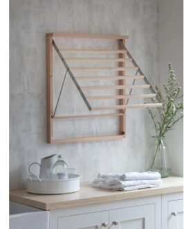 Wanddroogrek Inklapbaar Hout Staal Black