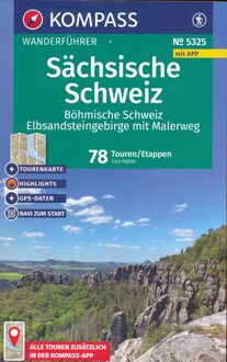 Wandelgids 5325 Kompass Wanderführer Sächsische Schweiz - Böhmische Schweiz - Elbsandsteingebirge mit Malerweg | Kompass