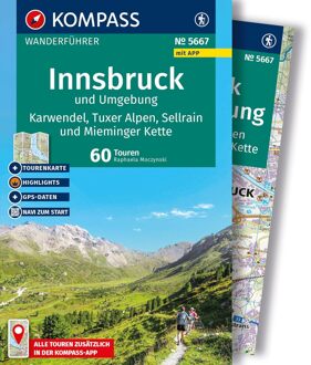 Wandelgids 5667 Innsbruck und Umgebung, Karwendel, Tuxer Alpen, Sellrain und Mieminger Kette, 60 Touren mit Extra-Tourenkarte | Kompass