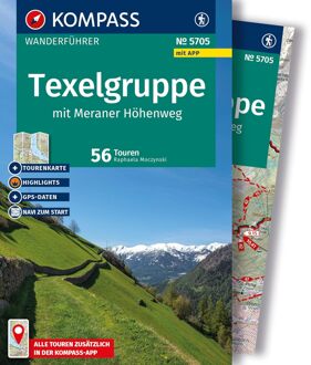 Wandelgids 5705 Kompass Wanderführer Texelgruppe mit Meraner Höhenweg, 56 Touren mit Extra-Tourenkarte | Kompass
