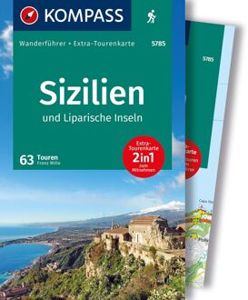 Wandelgids 5785 Kompass Wanderführer Sizilien und Liparische Inseln, 63 Touren mit Extra-Tourenkarte | Kompass