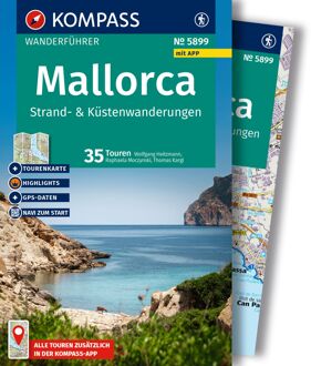 Wandelgids 5899 Kompass Wanderführer Mallorca Strand- und Küstenwanderungen, | Kompass