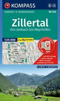 Wandelkaart 010 Zillertal - Von Jenbach bis Mayrhofen | Kompass