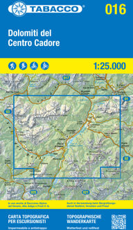 Wandelkaart 016 Dolomiti del Centro Cadore | Tabacco Editrice