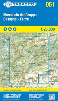 Wandelkaart 051 Massiccio del Grappa - Bassano - Feltre | Tabacco Editrice