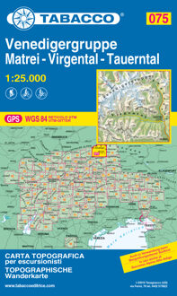 Wandelkaart 075 Venedigergruppe | Tabacco Editrice