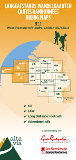 Wandelkaart 1 GR West-Vlaanderen en Pas de Calais | Alta Via