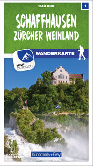 Wandelkaart 1 Schaffhausen / Zürcher Weinland | Kümmerly & Frey