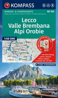 Wandelkaart 105 Lecco - Valle Brembana | Kompass
