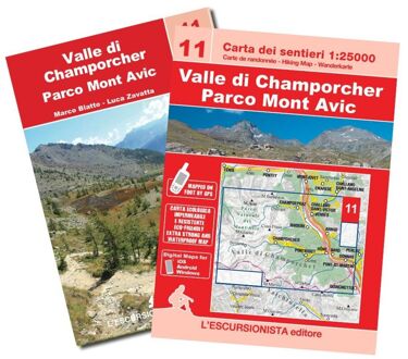 Wandelkaart 11 Valle di Champorcher, Parco Naturale Mont Avic | L'Escursionista editore