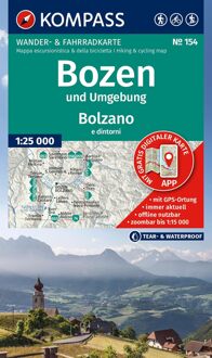 Wandelkaart 154 Bozen und Umgebung - Bolzano e Dintorni | Kompass