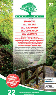 Wandelkaart 22 Mondovì, Val Ellero, Val Maudagna, Val Corsaglia, Val Casotto | Fraternali editore