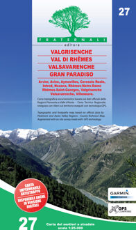 Wandelkaart 27 Valgrisenche, Val di Rhêmes, Valsavarenche, Gran Paradiso | Fraternali Editore