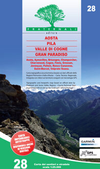 Wandelkaart 28 Aosta, Pila, Valle di Cogne, Gran Paradiso | Fraternali Editore