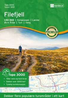 Wandelkaart 3013 Topo 3000 Filefjell | Nordeca
