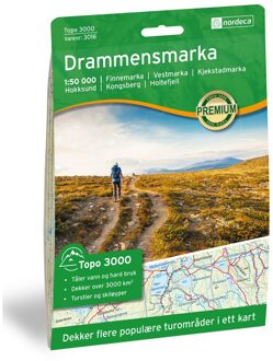 Wandelkaart 3016 Topo 3000 Drammensmarka | Nordeca