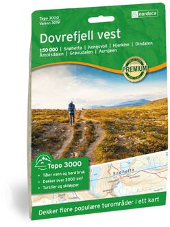 Wandelkaart 3019 Topo 3000 Dovrefjell Vest | Nordeca