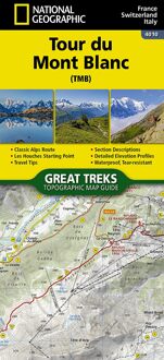 Wandelkaart 4010 Tour du Mont Blanc | National Geographic
