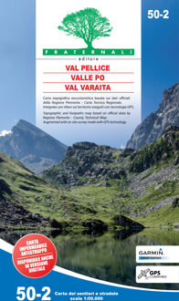 Wandelkaart 50-2 Val Pellice - Valle Po - Val Varaita | Fraternali Editore