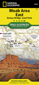 Wandelkaart 507 Topographic Map Guide Moab Oost - Dewey Bridge, Sand Flats /UT | National Geographic