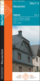 Wandelkaart 56A/1-2 Topo25 Manderfeld | NGI - Nationaal Geografisch Instituut
