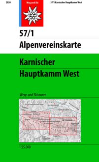 Wandelkaart 57/1 Alpenvereinskarte Karnischer Hauptkam West | Alpenverein