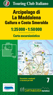 Wandelkaart 7 Carta-guida Arcipelago di La Maddalena, Gallura e Costa Smeralda | Touring Club Italiano