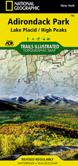 Wandelkaart 742 Lake Placid, High Peaks: Adirondack Park Map | National Geographic